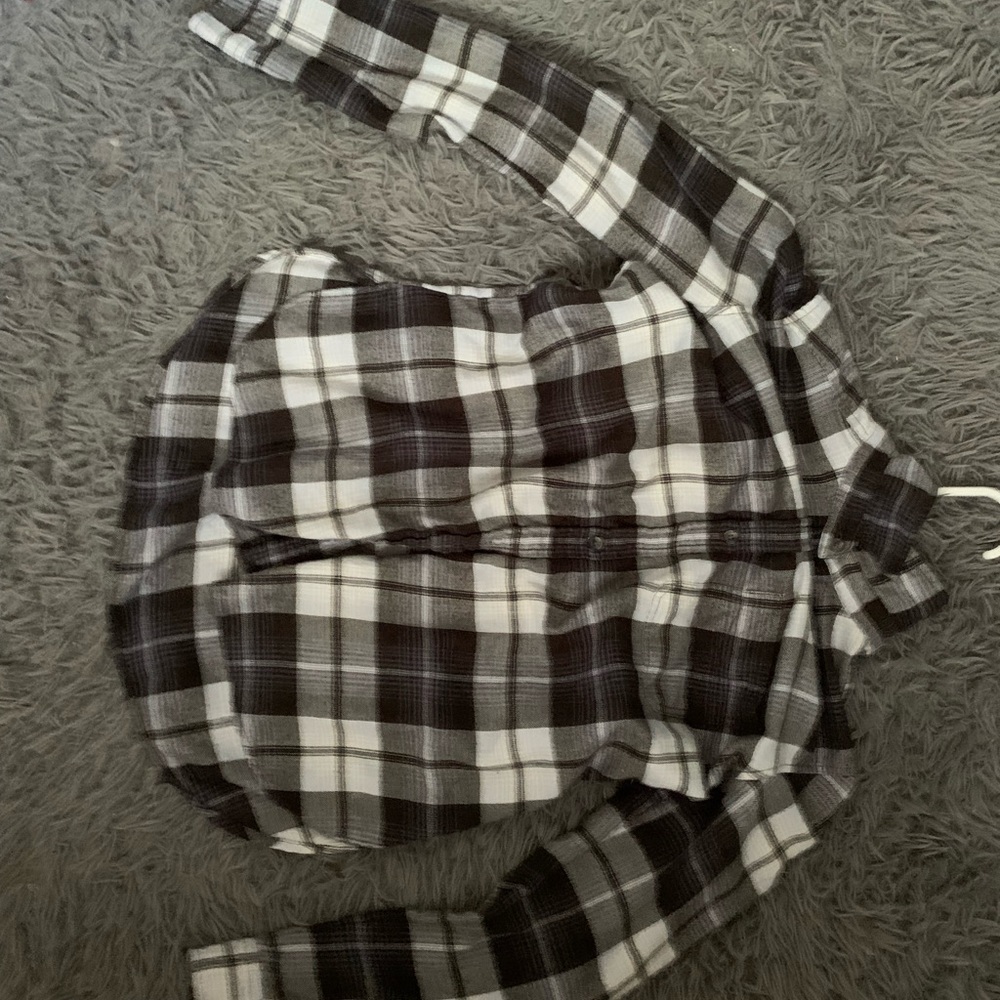 Flannel white and black